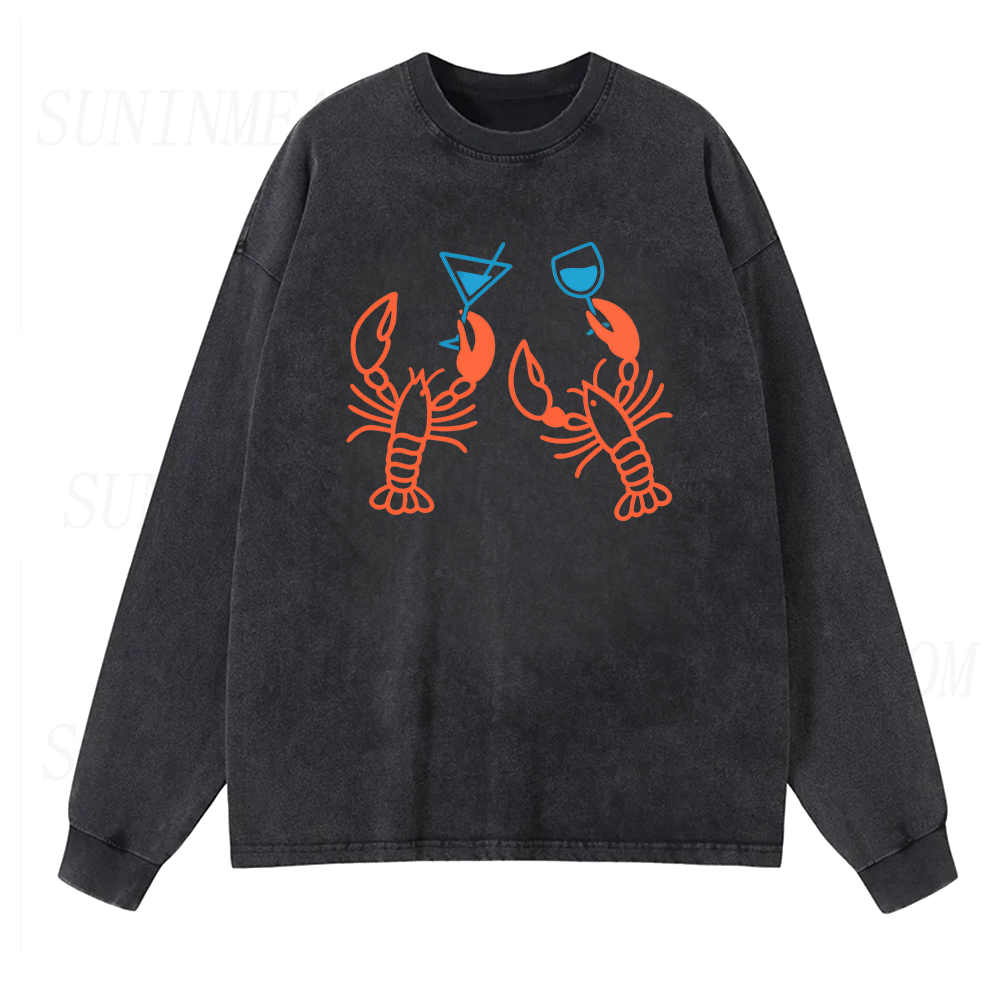 Martini Lobster Long Sleeve Unisex Tee