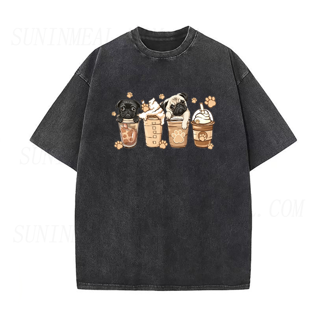 Cute Pug Coffee Unisex Tee