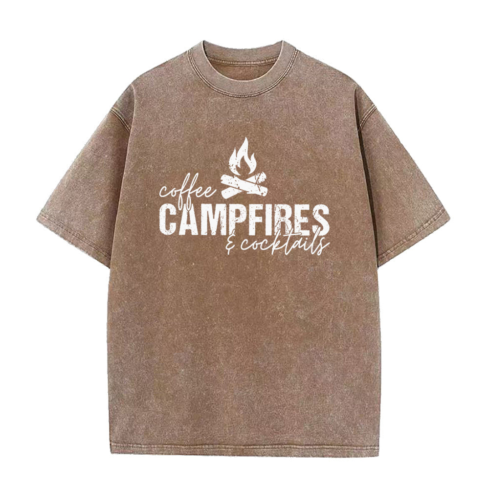 Coffee, Campfires & Cocktails Unisex Tee