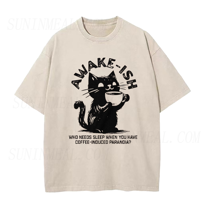 Awake-ish Coffee Cat Tee