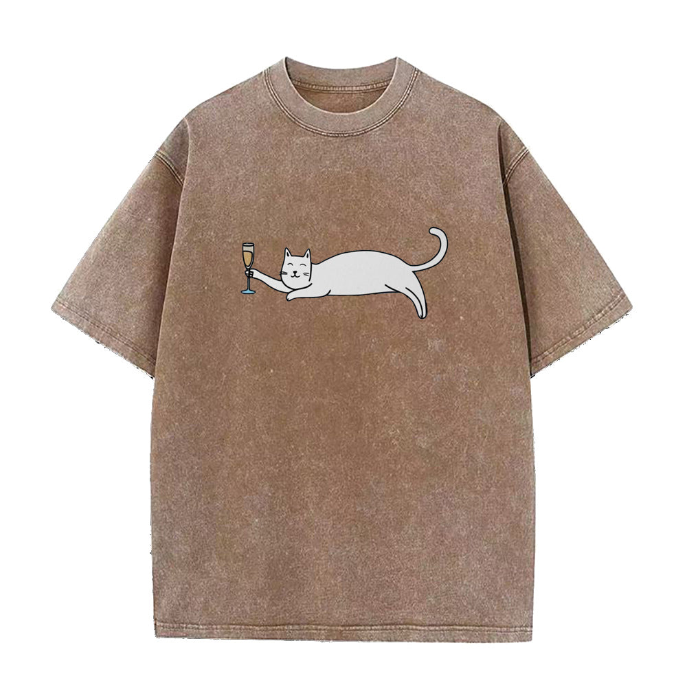 Cat and wine Unisex Tee