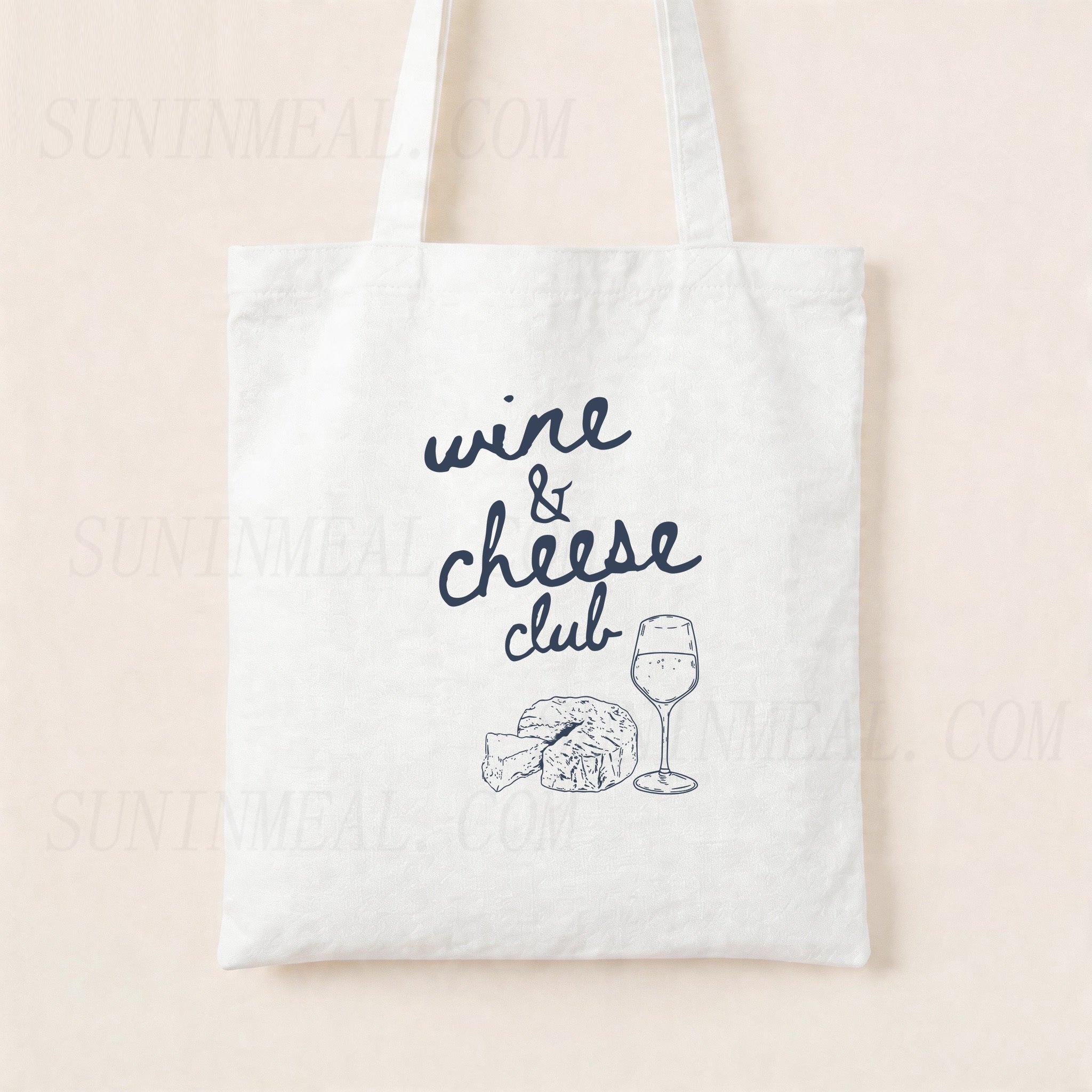 Wine Cheese Club Canvas Tote Bag