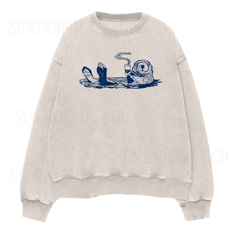 Coffee swimming Unisex Crewneck Sweatshirt