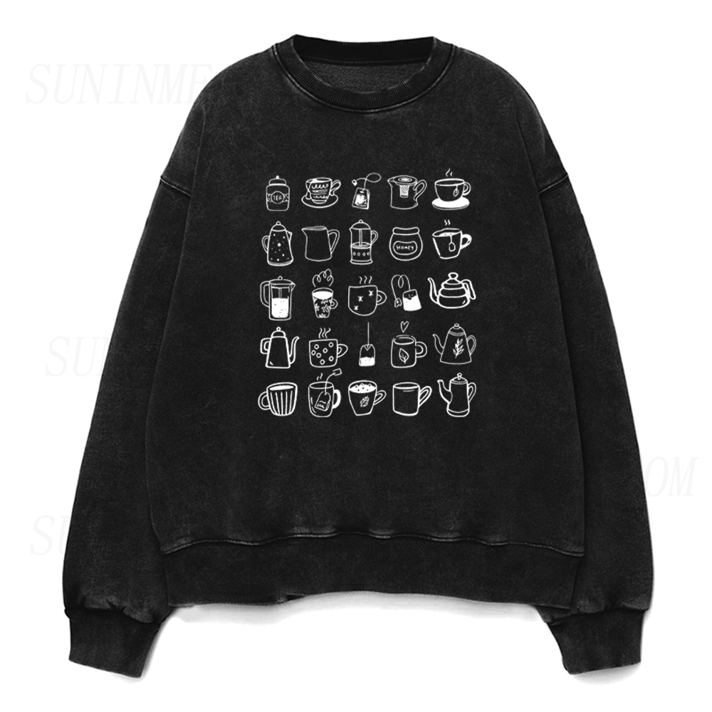 Retro Tea Cup Unisex Crewneck Sweatshirt
