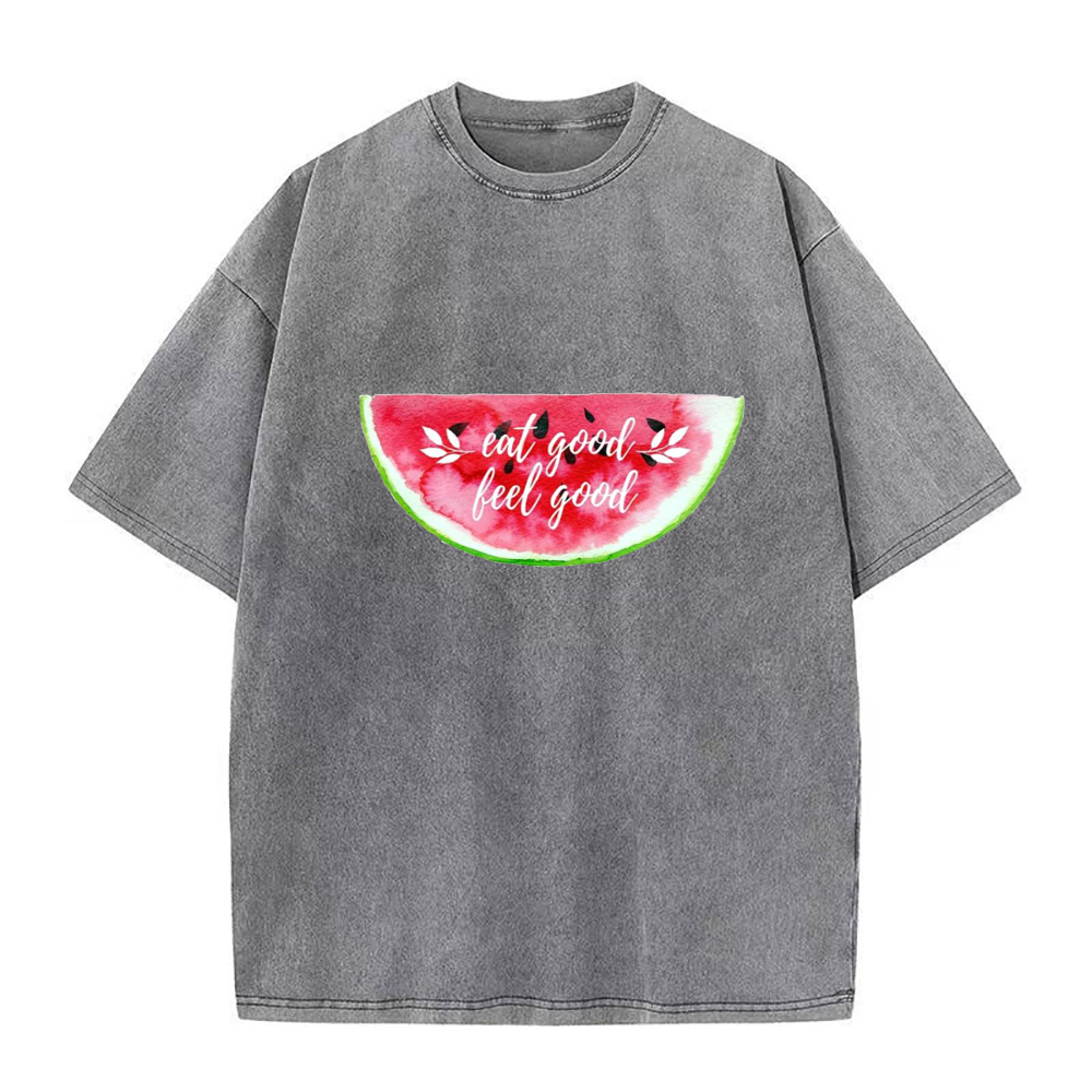 食べて気分が良くなるユニセックスTシャツ