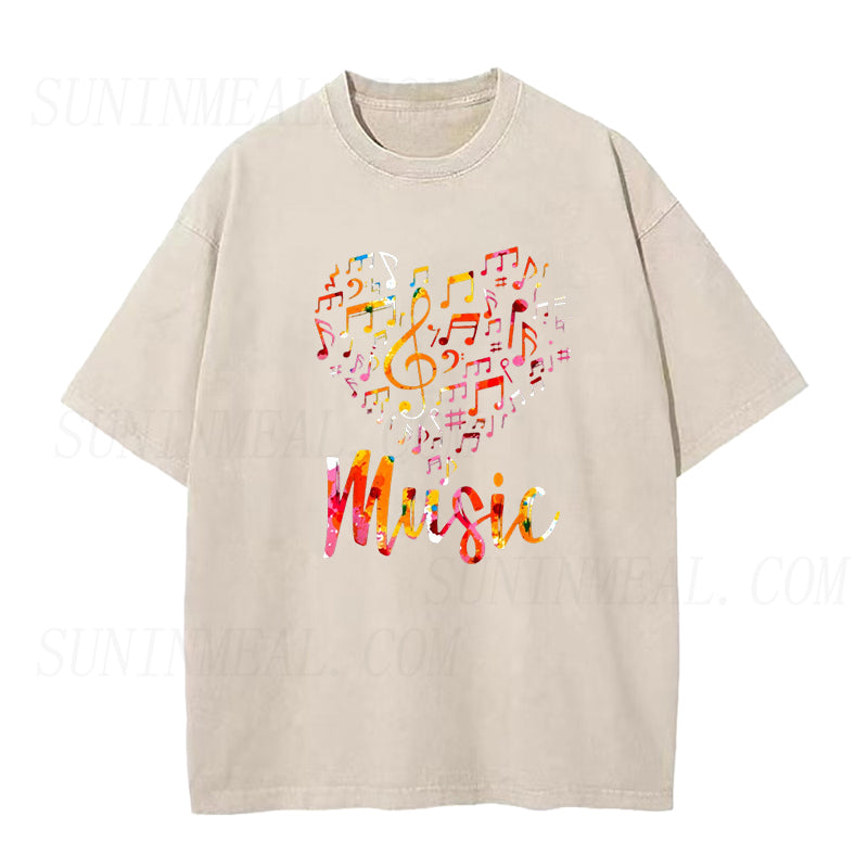 Music Notes Heart Unisex Tee