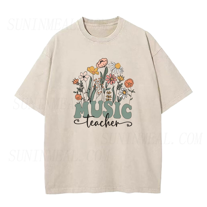 Music Teacher Wildflowers Unisex Tee