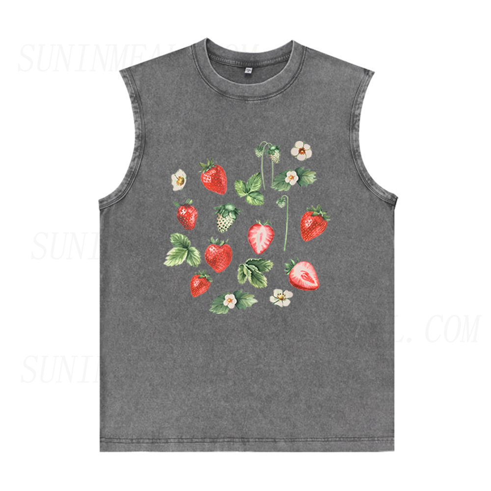 Strawberry Botanical Unisex Tank Top