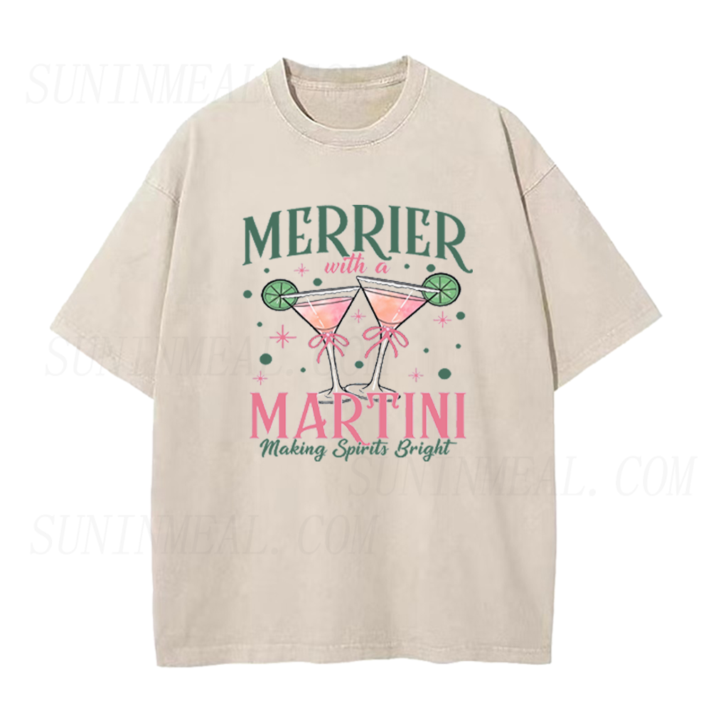 Christmas Martini Merrier With A Martini Unisex Tee