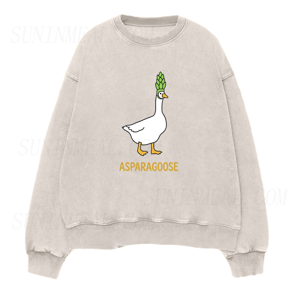 Funny Asparagus Asparagoose Goose Unisex Crewneck Sweatshirt