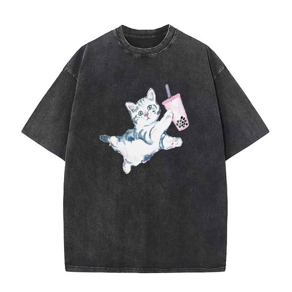 cat boba tea Unisex Tee