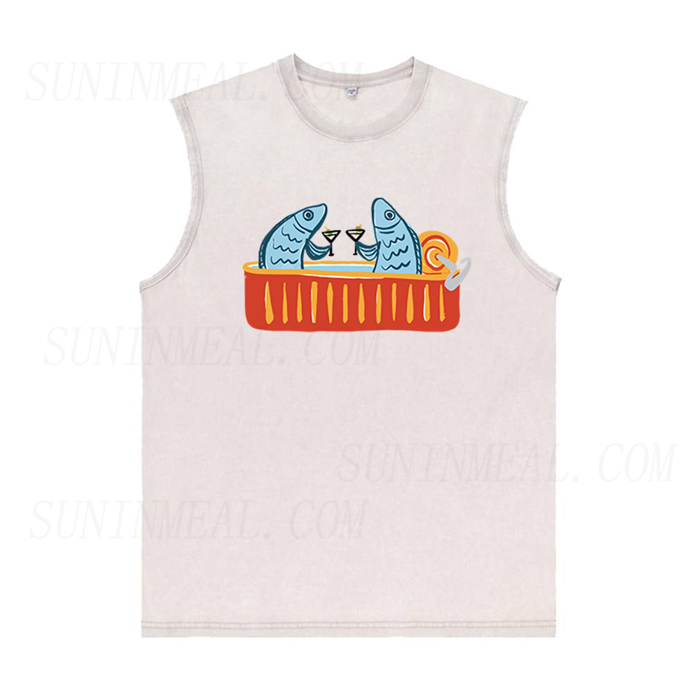 Martini Sardine Unisex Tank Top