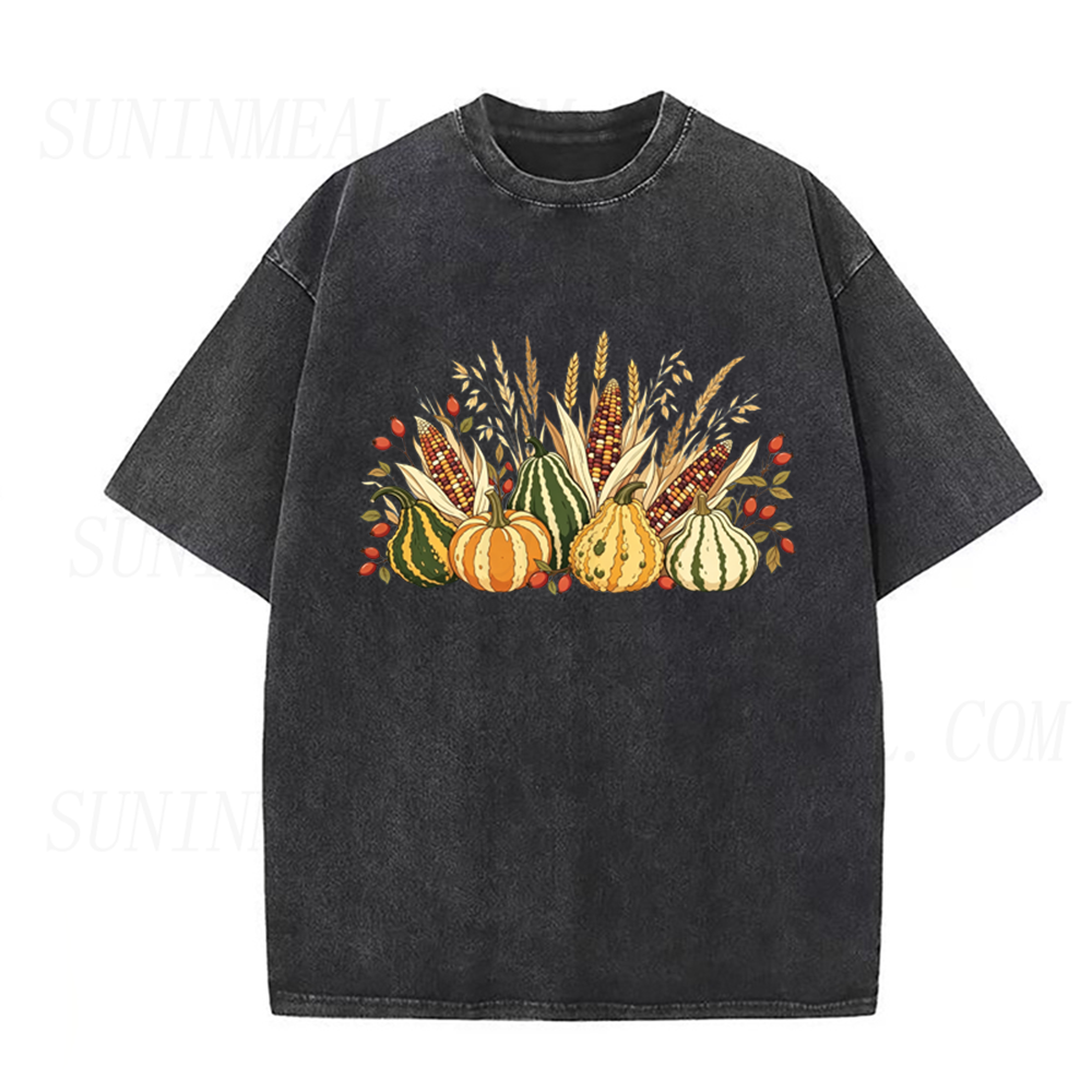 Harvest Pumpkin & Corn Autumn Unisex Tee