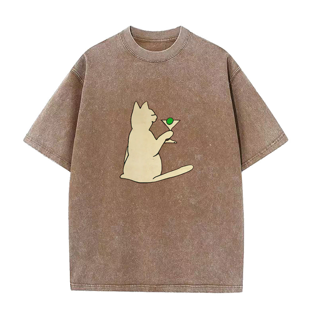 Cat with Martini Unisex Tee