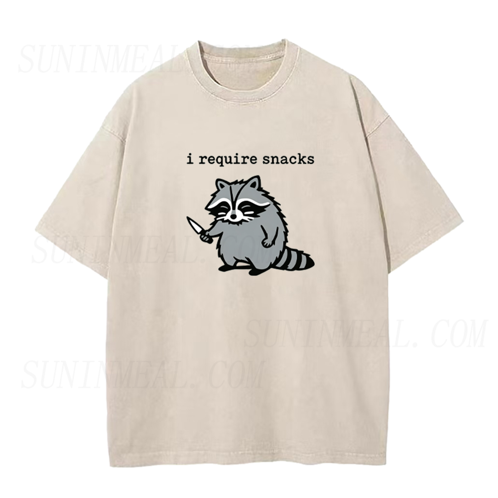 I Require Snacks Raccoon Unisex Tee