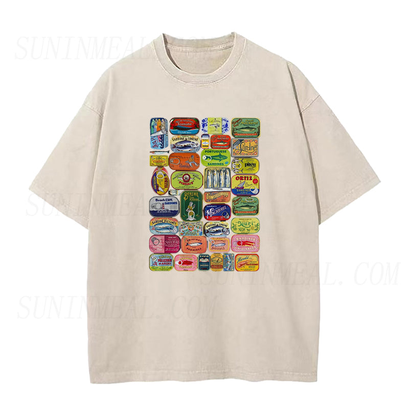 Vintage Sardine Tin Can Label Unisex Tee