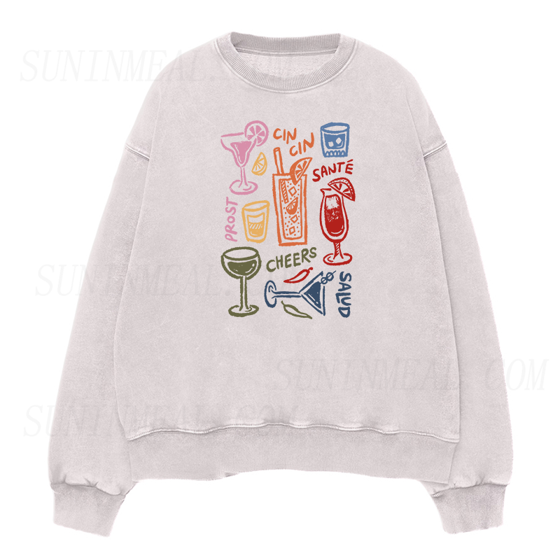 wine glasses drink Unisex Crewneck Sweatshirt