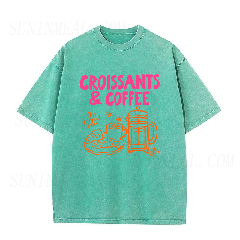 Coffee & Croissant Lover Unisex Tee