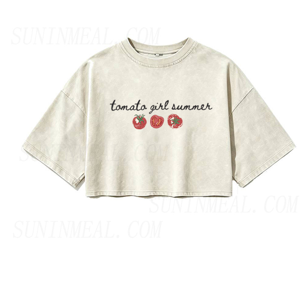 Tomato Girl Summer Oversized Crop Tee