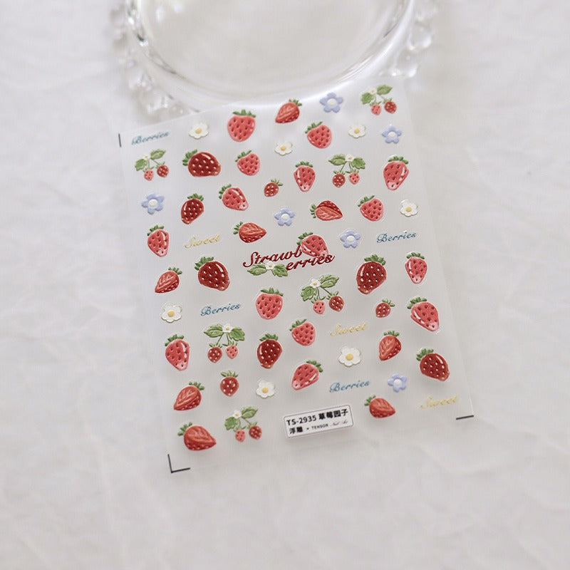 Strawberry 5D Nail Sticker