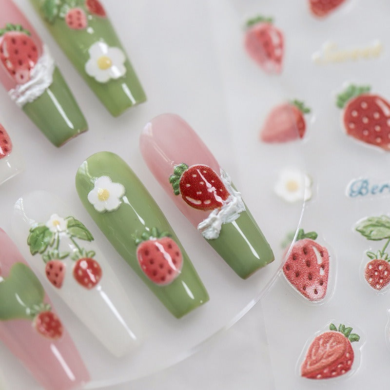 Strawberry 5D Nail Sticker