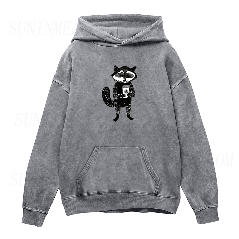 Raccoon with Coffee Unisex Hoodie
