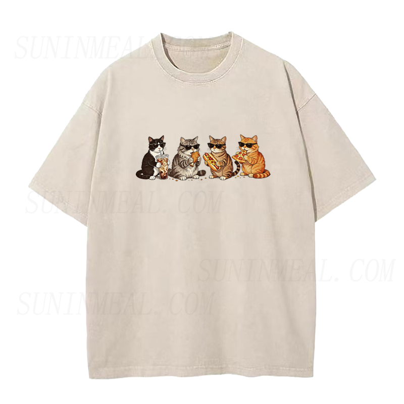 Cat Eating Food Unisex Tee
