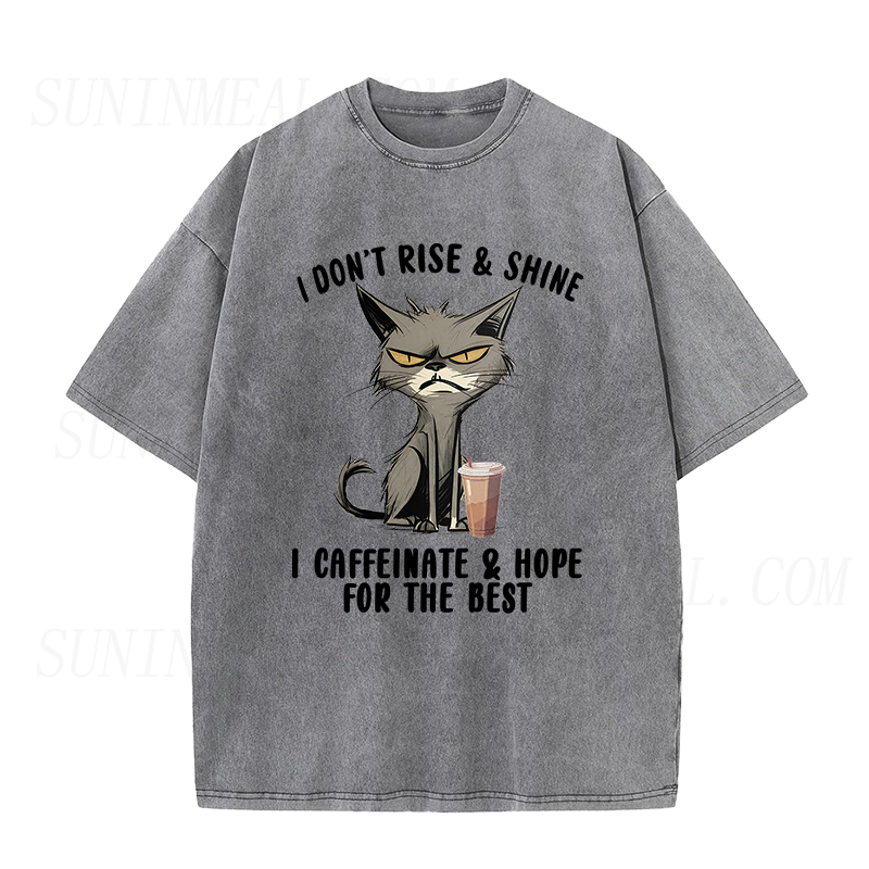 I Don't Rise And Shine Cat Coffee Unisex Tee