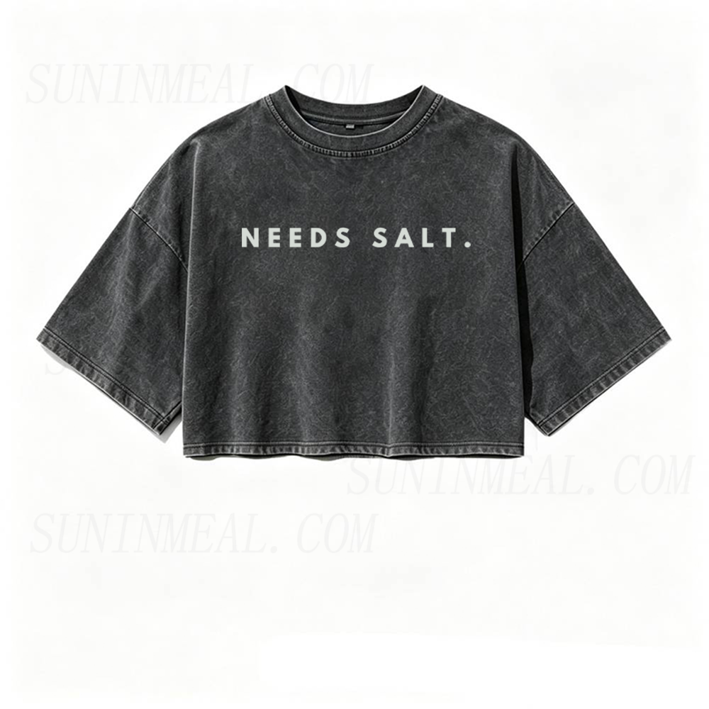 Need Salt Oversized Crop Tee