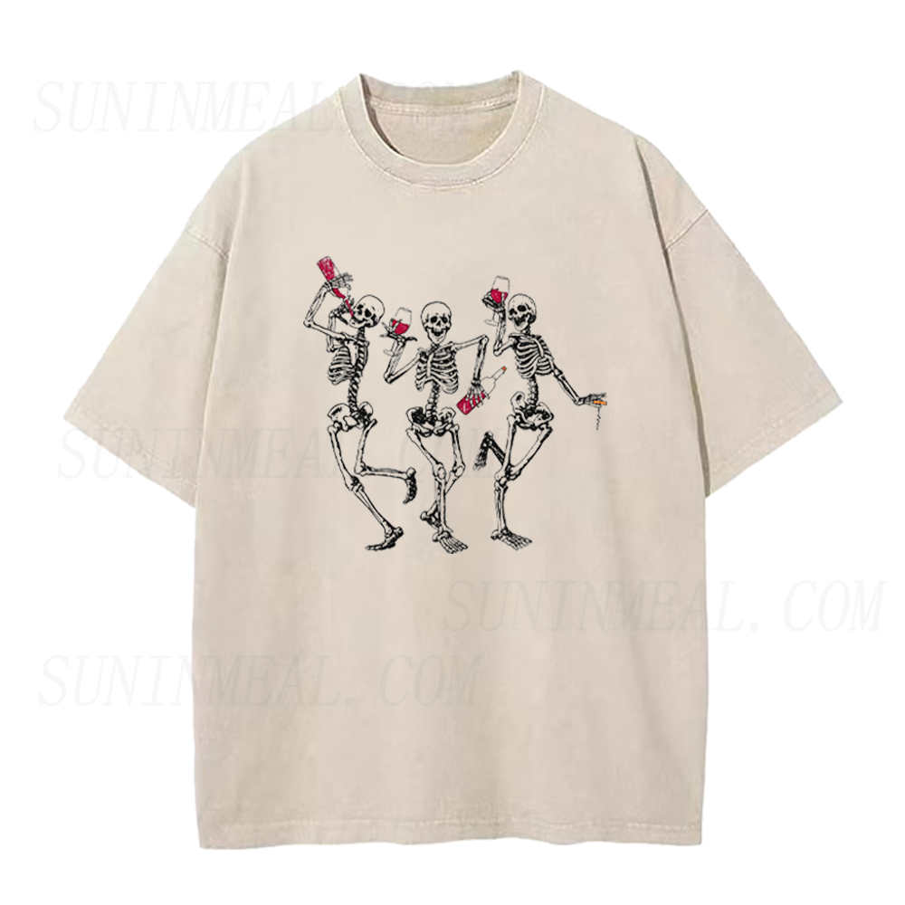 Wine Lover Skeletons Unisex Tee