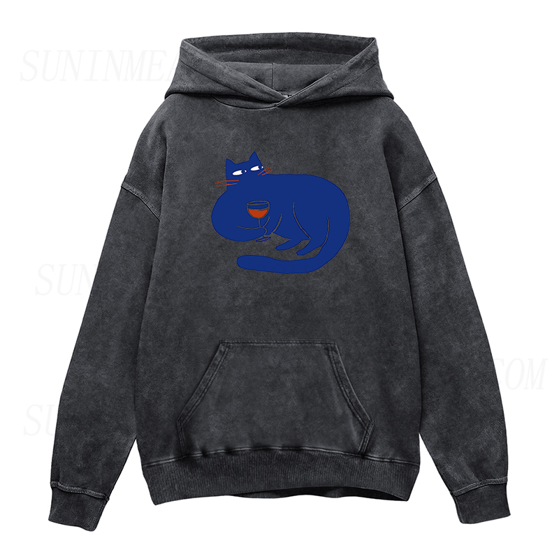cat wine Unisex Hoodie
