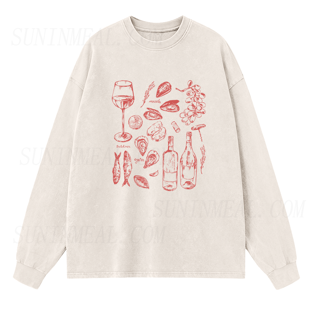 Ocean Wine Grapes Long Sleeve Unisex Tee