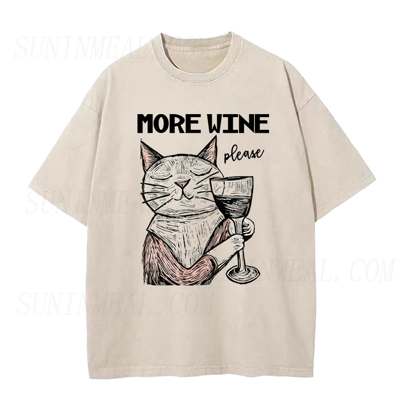 More Wine Please Cat Unisex Tee