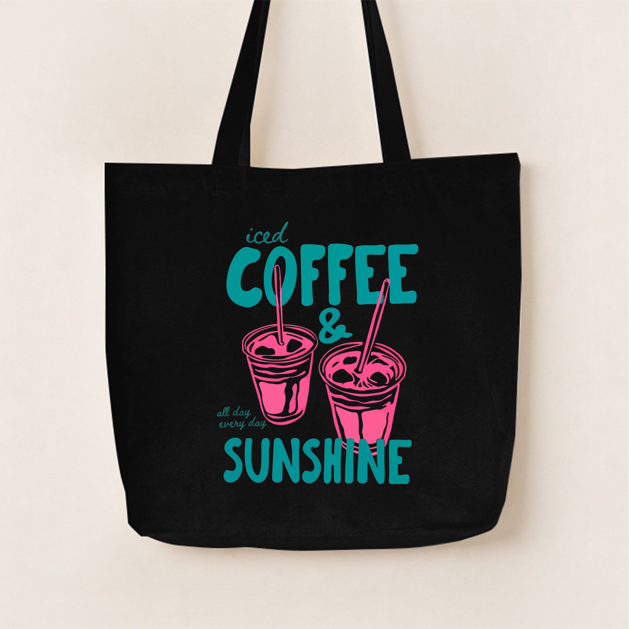 Iced Coffee and Sunshine Canvas Tote Bag