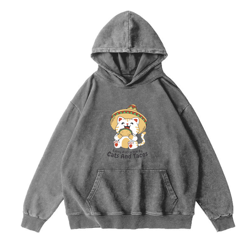 Easily Distracted By Cats And Tacos Unisex Hoodie