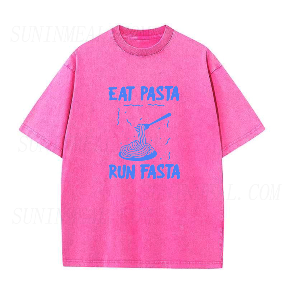 Funny Eat Pasta Run Fasta Graphic Unisex Tee