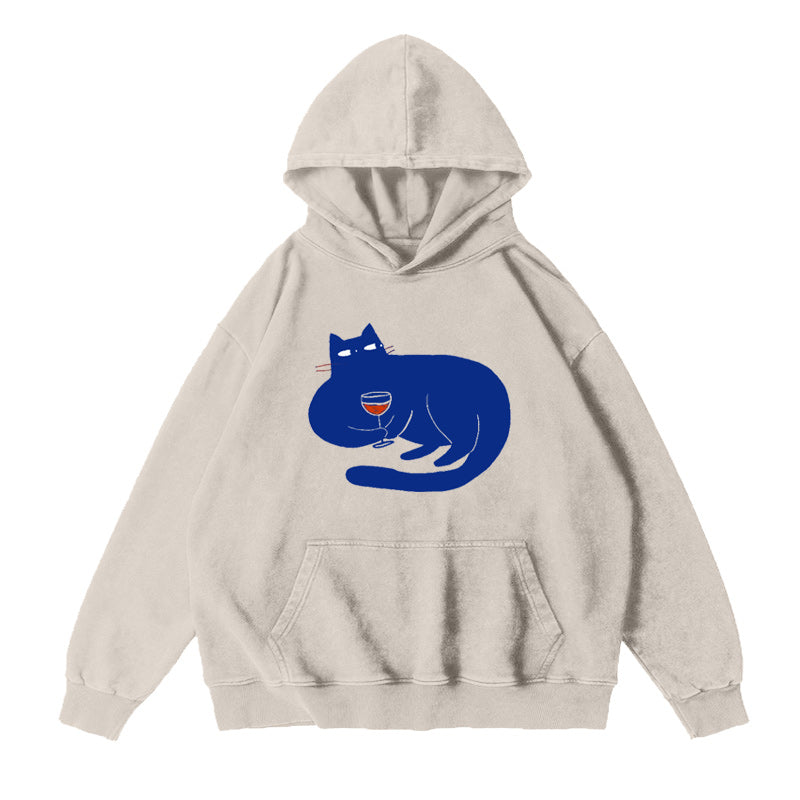 cat wine Unisex Hoodie