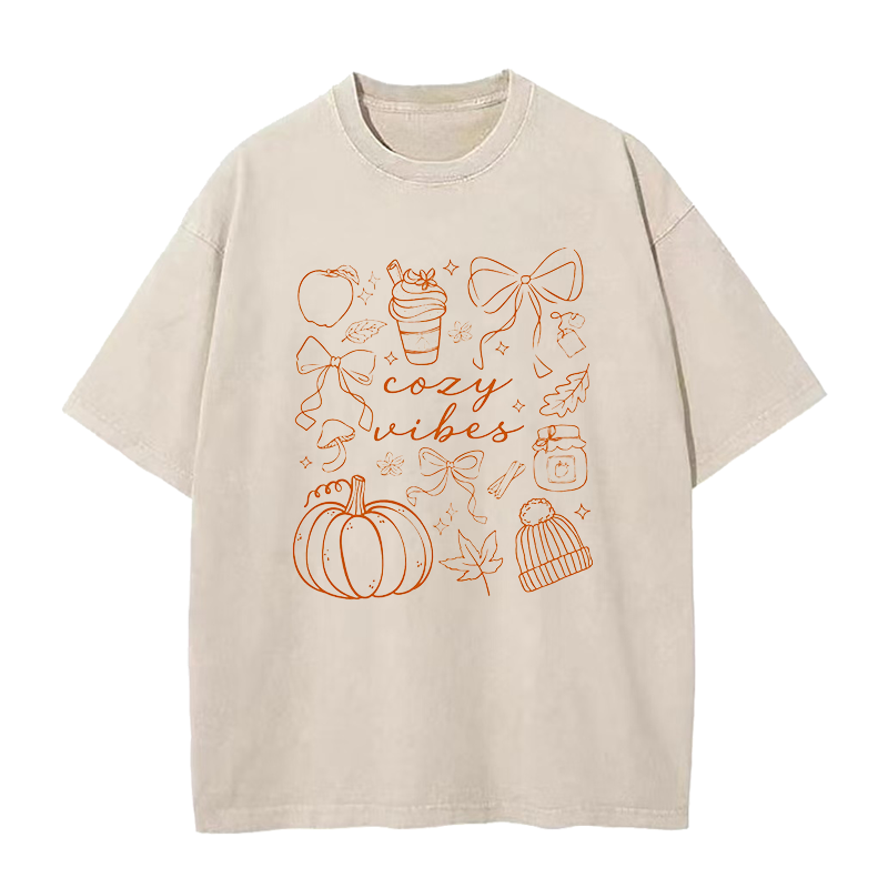 Hand Drawn Pumpkin Retro Preppy Unisex Tee