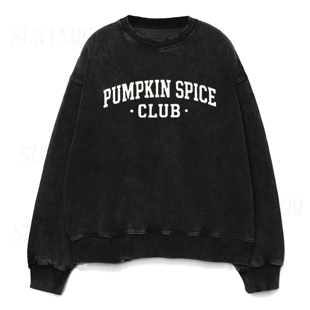 Retro Pumpkin Spice Club Graphic Unisex Crewneck Sweatshirt