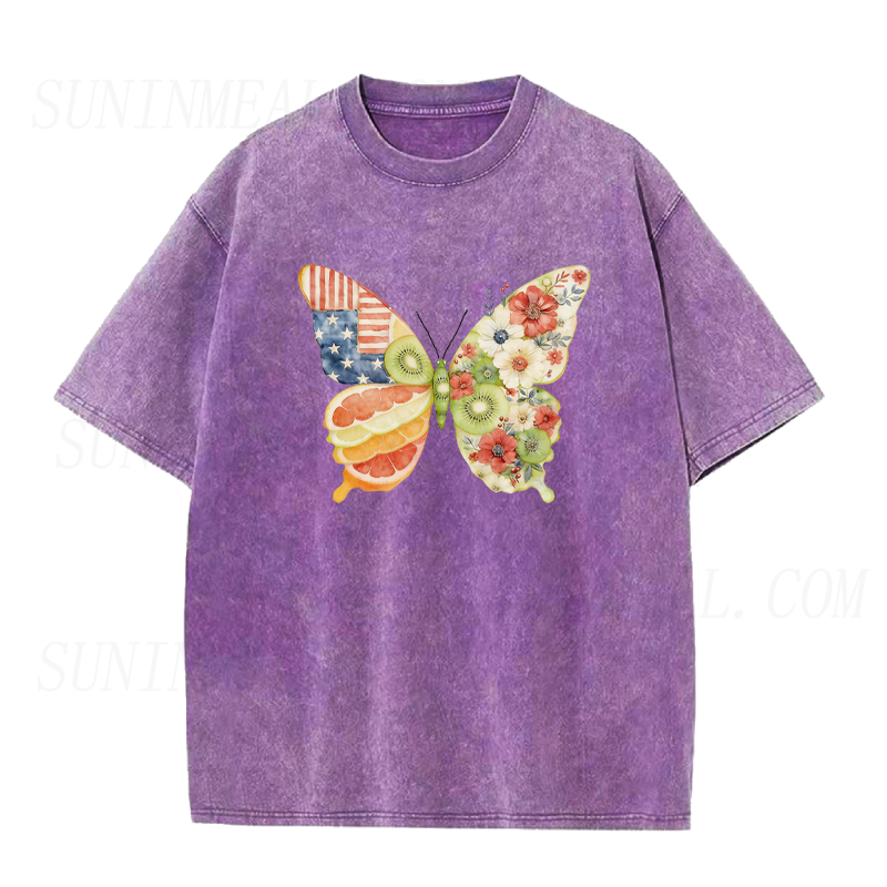 Fruit & Flower Patriot Butterfly Unisex Tee