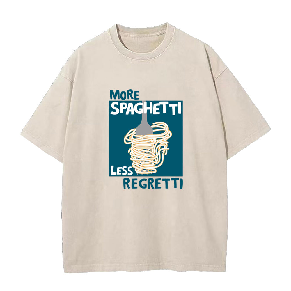 スパゲッティを増やし、後悔を減らすユニセックスTシャツ