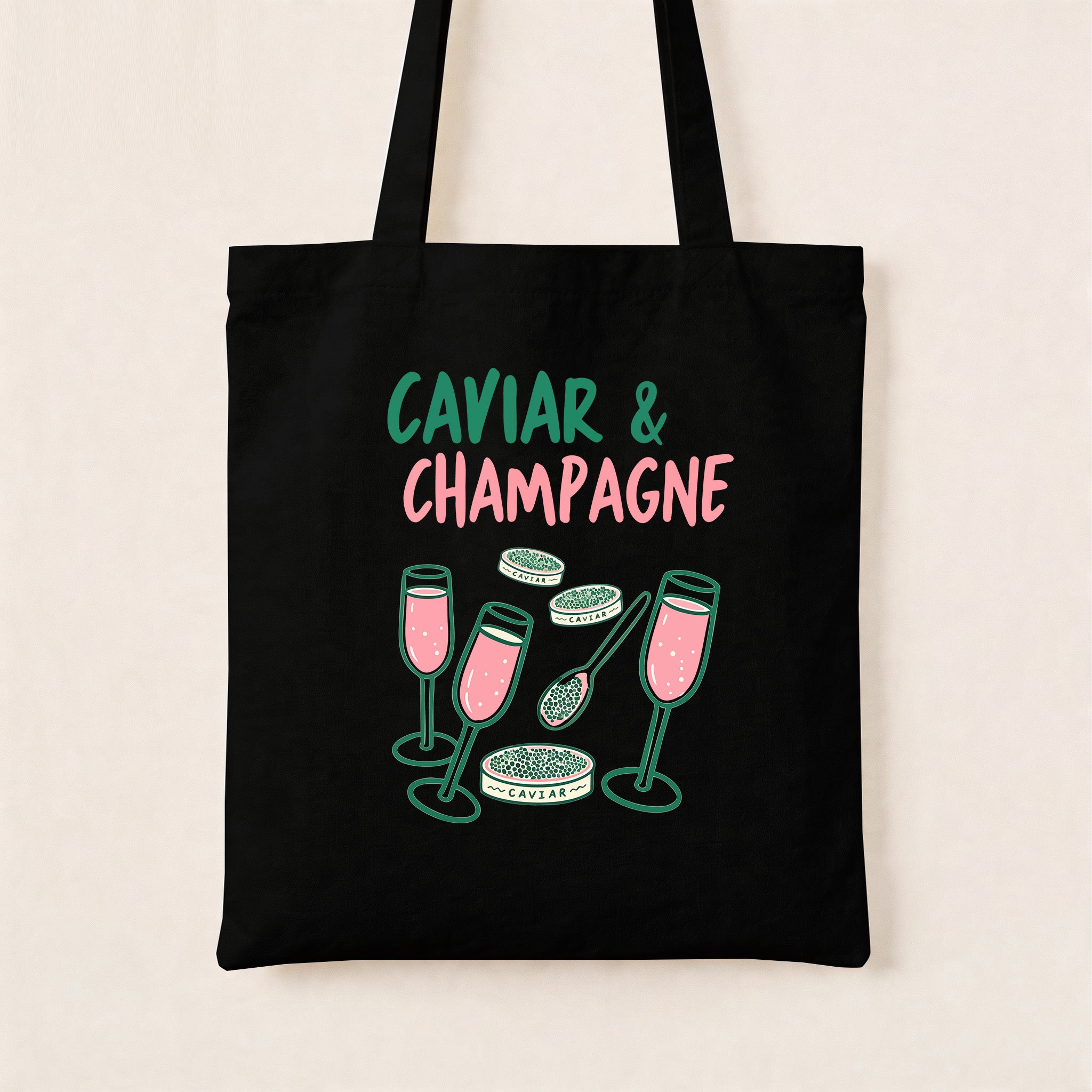 Caviar & Champagne Canvas Tote Bag
