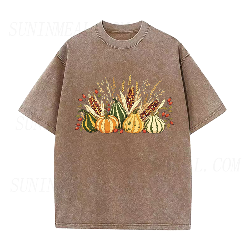 Harvest Pumpkin & Corn Autumn Unisex Tee