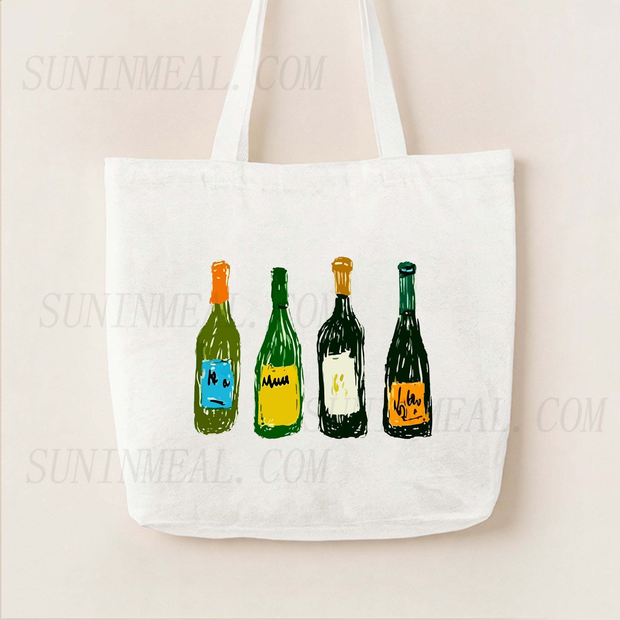 Wine Bottles Canvas Tote Bag