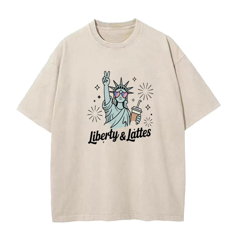 リバティ＆ラテ ユニセックスTシャツ