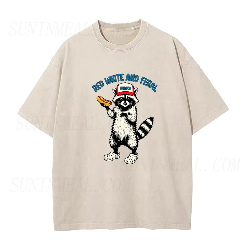 Red White and Feral 4th of July Unisex Tee