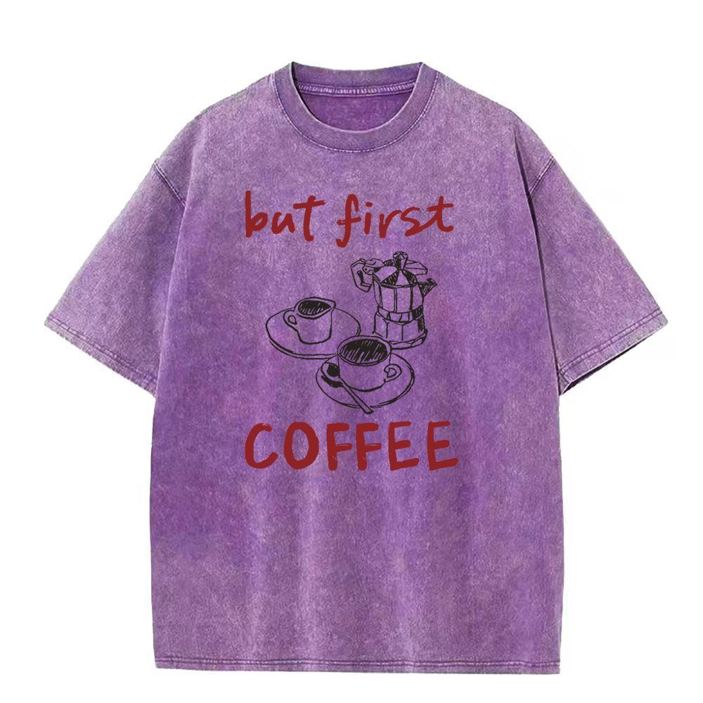 でもまずはコーヒー ユニセックスTシャツ