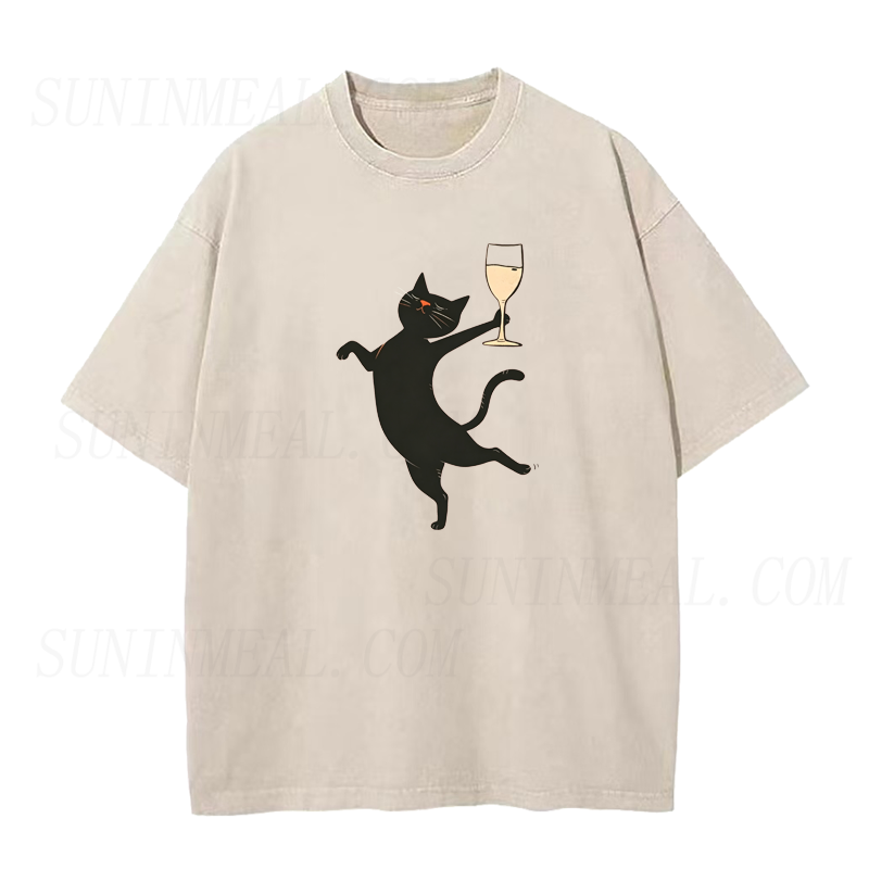Black Cat Wine Unisex Tee