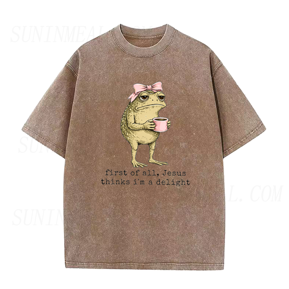 First of All Jesus Thinks I'm A Delight Frog Meme Unisex Tee