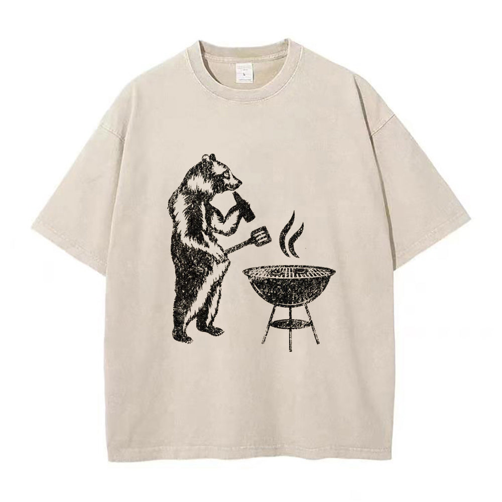Wild Grizzly Bear BBQ Unisex Tee